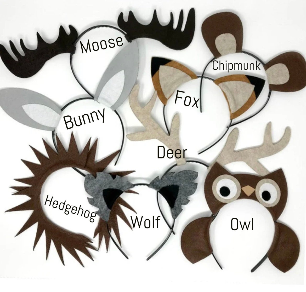 Woodland Animal Headbands, Woodland Birthday Party Supplies  display picture 2