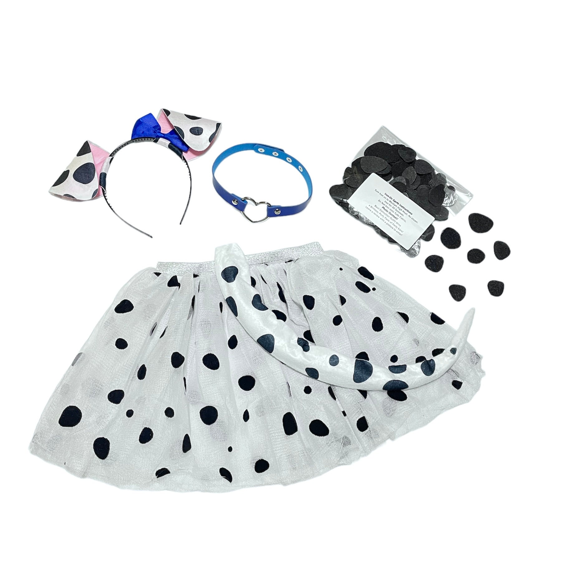 Disfraz Dalmata Niño U-Goforst Diadema Con Orejas De Dálmata Y Cola – Disfraz Para Mujer, Disfraz De Halloween, Cachorro, Disfraz De Perro, Blanco Y Negro : U-Goforst Disfraz Dalmata Bebe