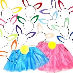 Bunny Rabbit ears tail tutu headband Easter basket colorful color adult children baby toddler blue pink red lime green yellow purple orange