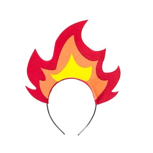 Fire Flame Headband Headpiece birthday party favors kid children child adult toddler baby babies Halloween Costume Red Yellow Orange