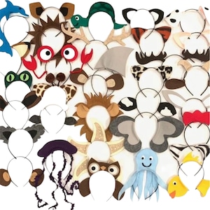 動物園テーマの誕生日パーティーの記念品、ハロウィンコスチューム、写真ブース小道具、子供、赤ちゃん、子供、大人、幼児にフィットする動物の耳のヘッドバンド
