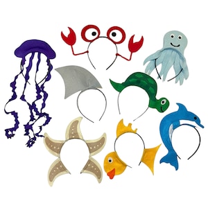 Under the sea ocean beach Theme Headbands birthday party favors supplies costume fish crab octopus jellyfish turtle dolphin shark starfish