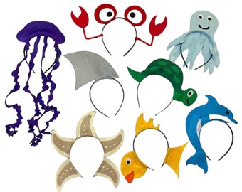 Under the sea ocean beach Theme Headbands birthday party favors supplies costume fish crab octopus jellyfish turtle dolphin shark starfish