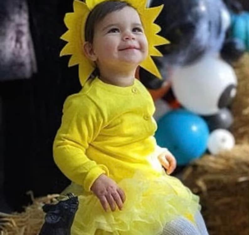 Sunshine Sun Rays Headband or yellow tutu birthday party favors kid children child adult toddler baby babies Halloween costume yellow Bright image 4