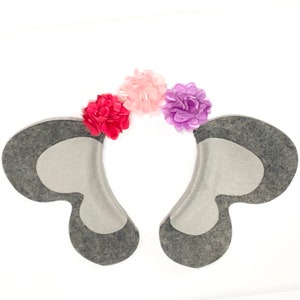 Elephant ears with Flowers headband Jungle animal birthday party favors supplies theme Halloween Costume baby adult child circus carnival