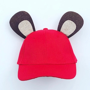 Chipmunk Ears and Red Hat headband birthday party favor supplies Halloween costume adult child children toddler