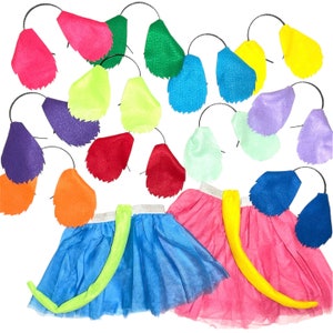 Headband Tutu Tail Puppy Dog Poodle Theme Ears baby toddler kid child children adult costume colorful Pink Blue Yellow Purple Green Orange image 2