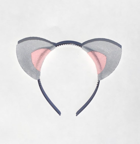 Light Grey and pink Kitty cat ears headband birthday party Halloween favors theme kitten wholesale kid children child adult newborn baby