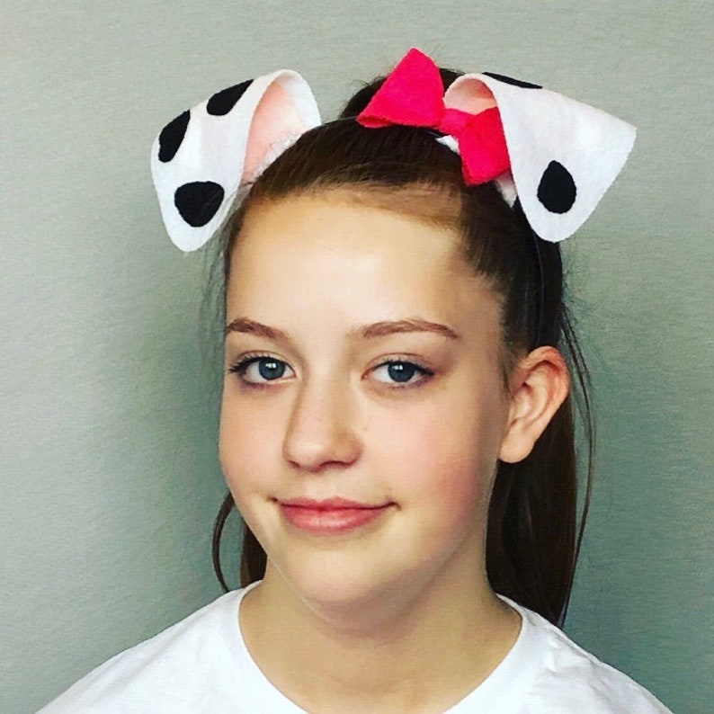 Dalmatian Puppy Dog Ears Headband Pink bow tutu facemask black Etsy