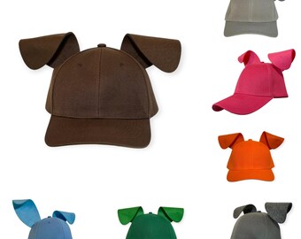 Terrier oren, mix en match baseballpet, Halloweenkostuum, geschikt voor volwassenen en kinderen, verkrijgbaar in diverse kleuren: blauw, rood, roze, zwart, paars en groen.