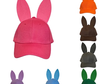 Mix en match baseballpetten met konijnenoren voor Halloween, geschikt voor volwassenen en kinderen. Verkrijgbaar in diverse kleuren: blauw, rood, roze, zwart, paars en groen.