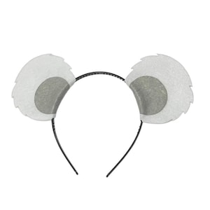 White and Grey Polar Bear Theme Ears Headbands birthday party favors supplies Panda Grizzly Polar picnic children child adult baby toddler