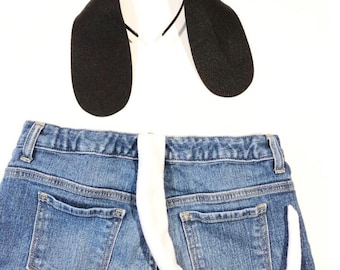 Black Puppy Dog Ears Headband or Warm Beanie Hat birthday party favors Halloween costume adult child toddler long floppy black hound Bassett