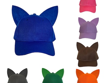 Mix en match baseballpetten met vossen- of vleermuisoren voor Halloween, geschikt voor volwassenen en kinderen. Verkrijgbaar in diverse kleuren: blauw, rood, roze, zwart, paars en groen.
