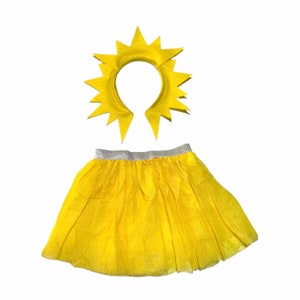 Sunshine Sun Rays Headband or yellow tutu birthday party favors kid children child adult toddler baby babies Halloween costume yellow Bright image 2