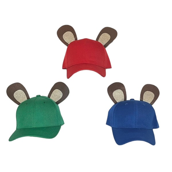 Chipmunk Ears Red, Blue, or Green Hat, or tail birthday party favors costume Woodland adult kid baby toddler childrens child kids