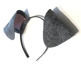 Pug Terrier Chihuahua Bulldog Puppy Dog Ears and Tail set birthday grey gray headband Halloween costume pals child adult toddler childrens