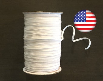 White Knit Elastic 4-5 mm Knitted Roll spool bulk wholesale lot soft stretchy USA Shipper Same or Next Day Shipping WK5