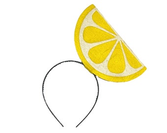 Lemon Slice Headband Headpiece birthday party favors kid children child adult toddler baby babies Halloween Costume Yellow