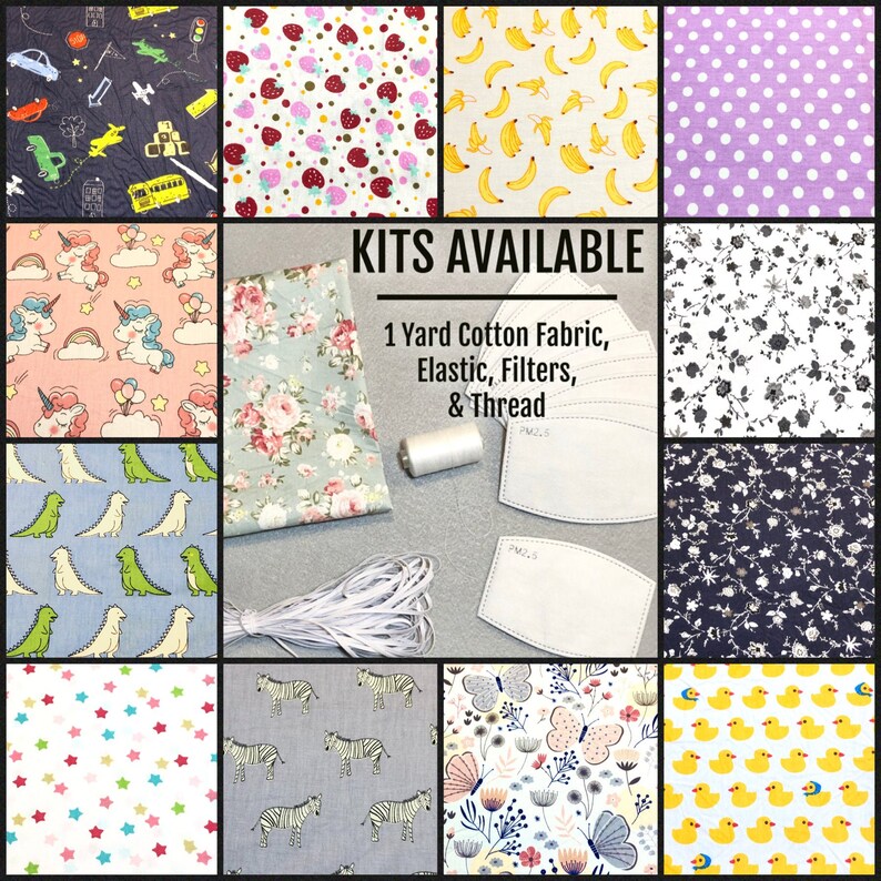 Makes 10 Face Masks DIY Kit Includes 55 Width 100 Cotton Etsy