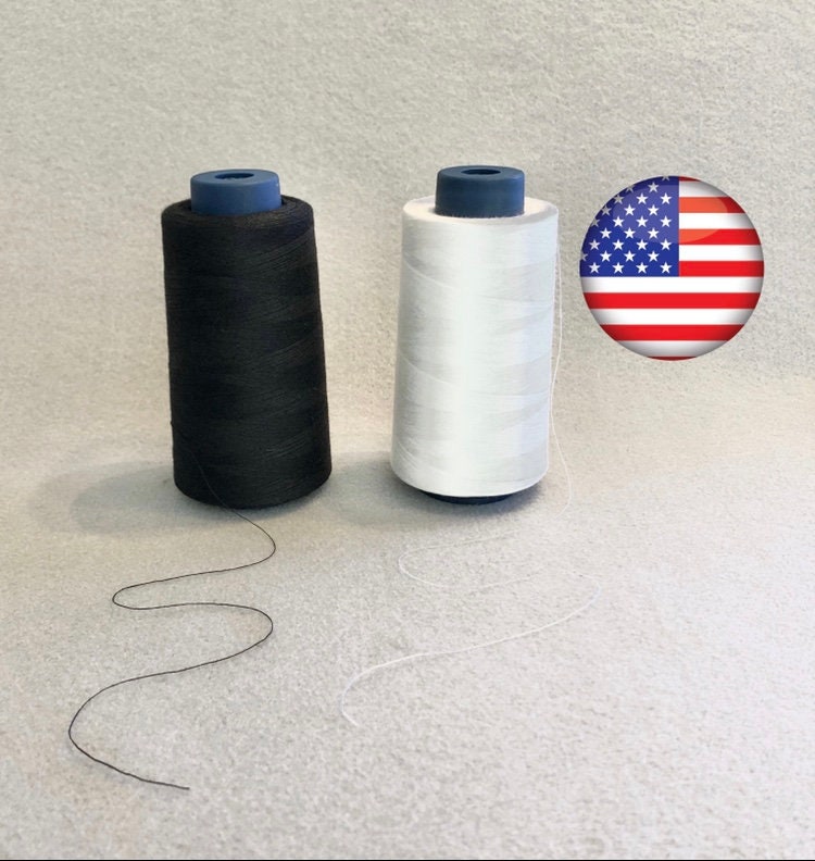 2600 Yards Spools Cone Shaped of White or Black Polyester High Tenacity Thread for Sewing Machine Size 402 All Purpose Shipped From The USA