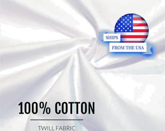 60” Width 100% Cotton Fabric Solid White Sold by the Yard Clothing Quilting Textile