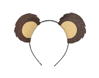 Cerchietti con orecchie a tema orso marrone scuro e marrone chiaro, bomboniere per feste di compleanno, forniture per picnic Panda Grizzly per bambini, bambini, adulti, neonati e bambini piccoli.