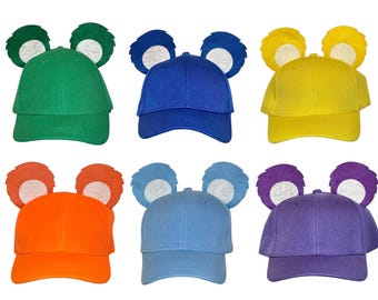 Teddy Bear Baseball Cap Hat with Ears Tail Tutu adult children toddler red blue pink Halloween Costume birthday party colorful color rainbow