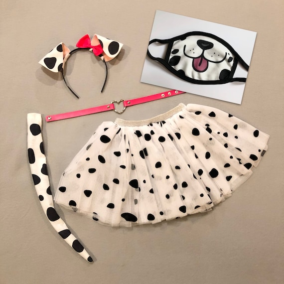 Dalmata Orecchie Fascia Coda Tutu Maschera Collare Set festa di compleanno  favori Dalmata Cucciolo di Cane Costume di Halloween per bambini adulto  bambino -  Italia