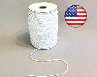 230 Yards Wholesale Spools 2mm White Round Cord Elastic 230 Yard Bulk Rolls for Cording Corded USA Shipper Same or Next Day Shipping