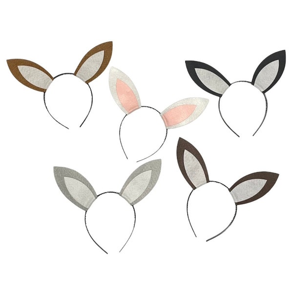 Bunny rabbit ears headband birthday party favors Easter costume theme package cosplay adult children Woodland white grey brown black tan