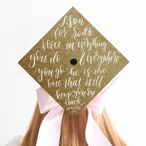 Christian Grad Cap | Graduation Cap Print | Listen for God&#39;s Voice In Everything | Proverbs 3:6