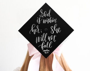 Psalm 46:5 Grad Cap Topper | Bible Verse Graduation Decoration (PDF)
