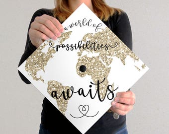 graduation cap decal etsy