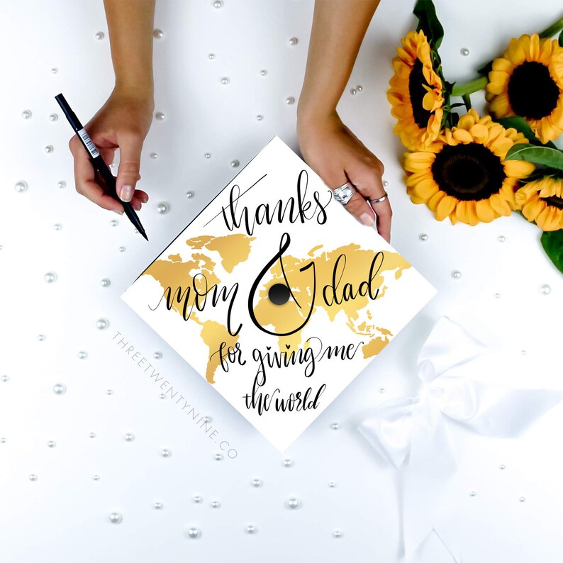 Graduation Cap Topper DOWNLOAD ONLY Thanks Mom and Dad for Etsy