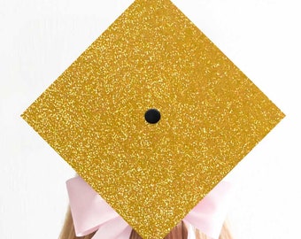 Decorazione per cappello di laurea con glitter dorati / Decorazione fai da te per cappello di laurea