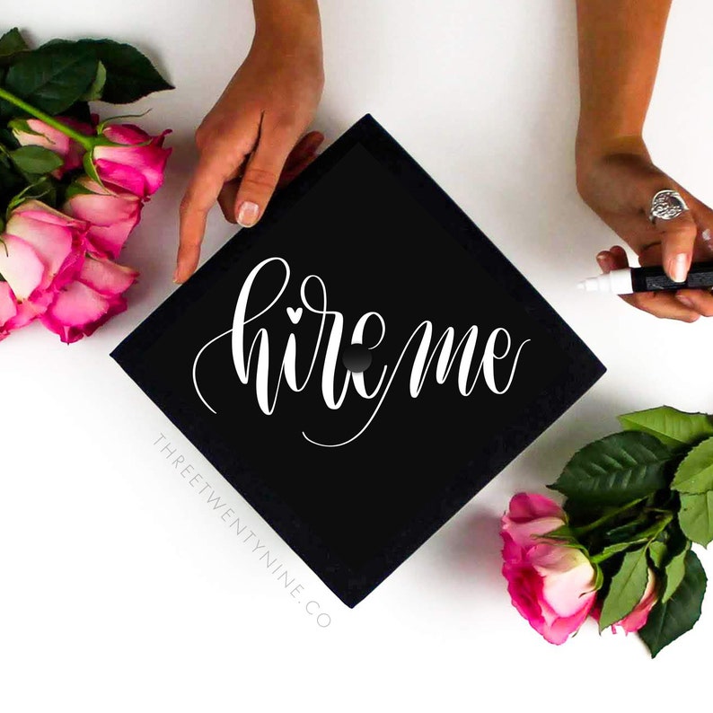 Graduation Cap Decal DOWNLOAD ONLY Hire Me Grad Cap Etsy