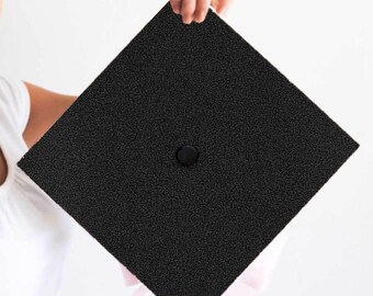 Decorazione per cappello di laurea con glitter neri / Decorazione fai da te per la laurea