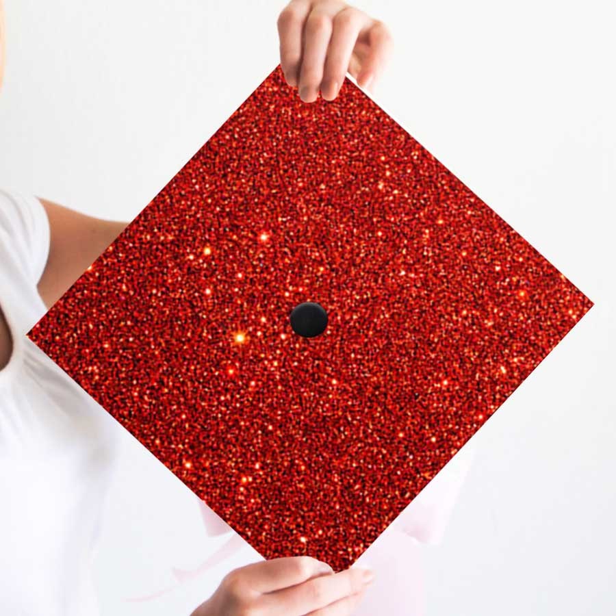 Red Glitter Graduation Cap Topper | DIY Decoration - Etsy