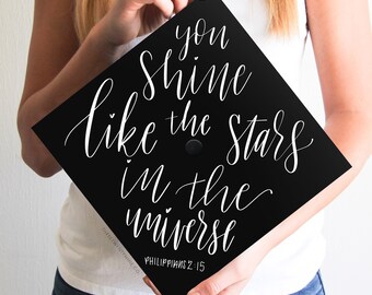 Christian Grad Cap Print | Shine Like Stars Design (Digital Download)