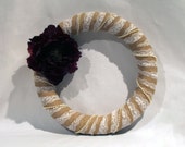 12" Burlap Laced Pearl Wreath