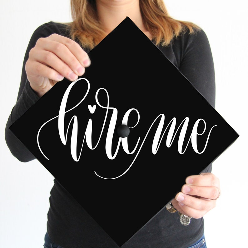 Graduation Cap Decal DOWNLOAD ONLY Hire Me Grad Cap Etsy