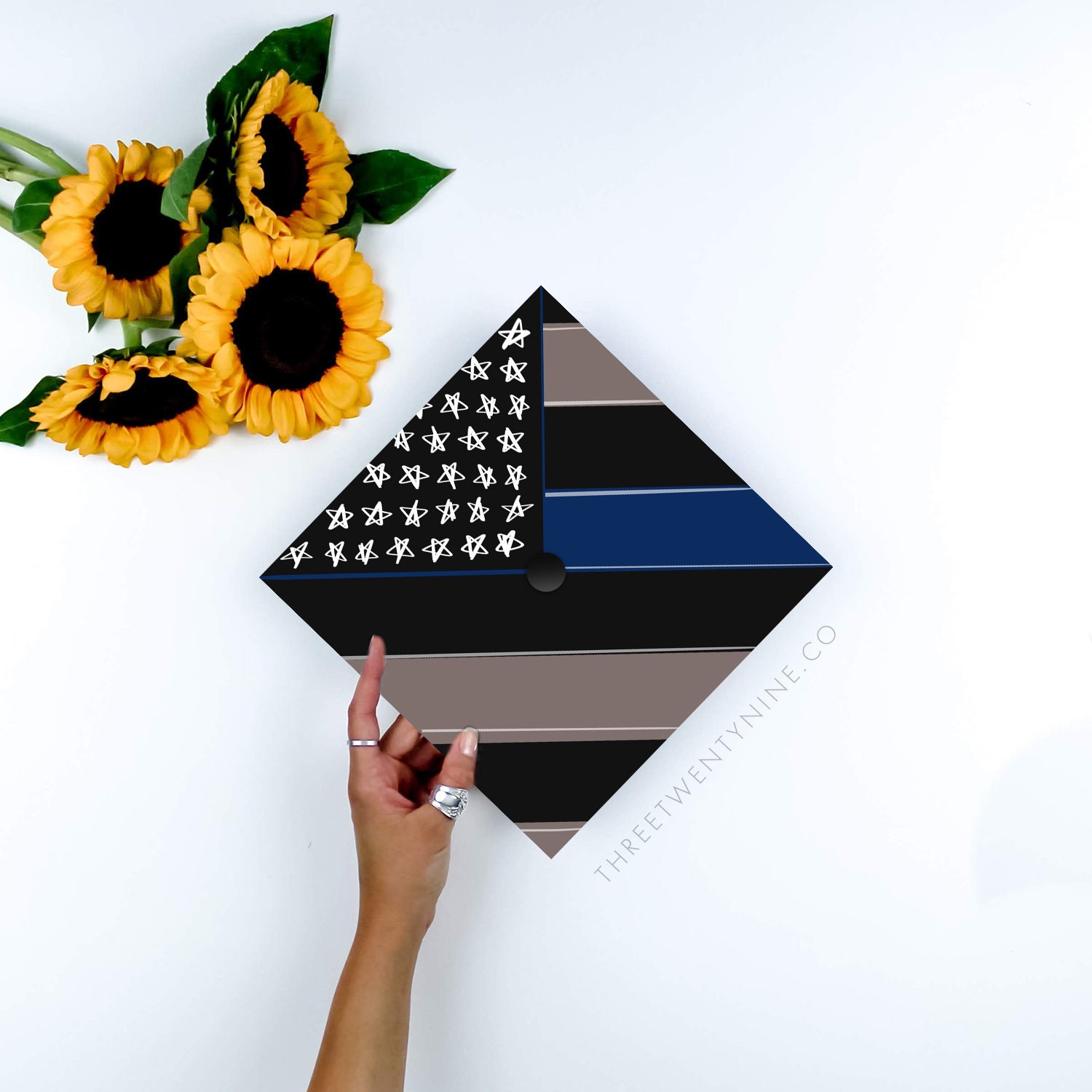 Police Graduation Cap Graduation Cap Decoration | Police Grad Cap | Thin Blue Line | Flag - Etsy