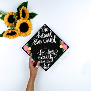 Graduation Cap Decoration Download | Graduation Cap | Decal | Graduation Cap Decal | She Believed She Could So She Did
