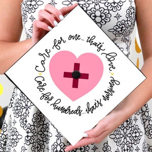 Nursing Graduation Cap Decoration | BSN | Rn | Nursing | Nurse | Cute Enough | White