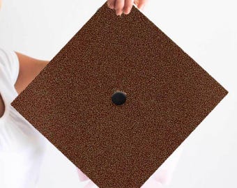 Decorazione per cappello di laurea con glitter marroni / Decorazione fai da te per la laurea