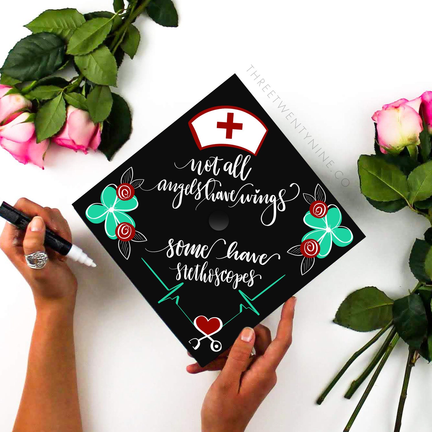 Graduation Cap Grad Cap Grad Cap Decal Handwritten | Etsy