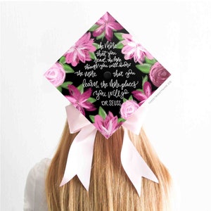 Grad Cap Decoration Download | The More You Read | Black | Purple