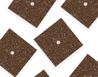 Berretto di laurea / Solo base glitter / Marrone