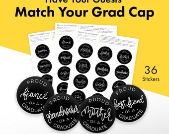 Adesivi per gli invitati alla cerimonia di laurea / Familiari e amici orgogliosi (Download digitale)